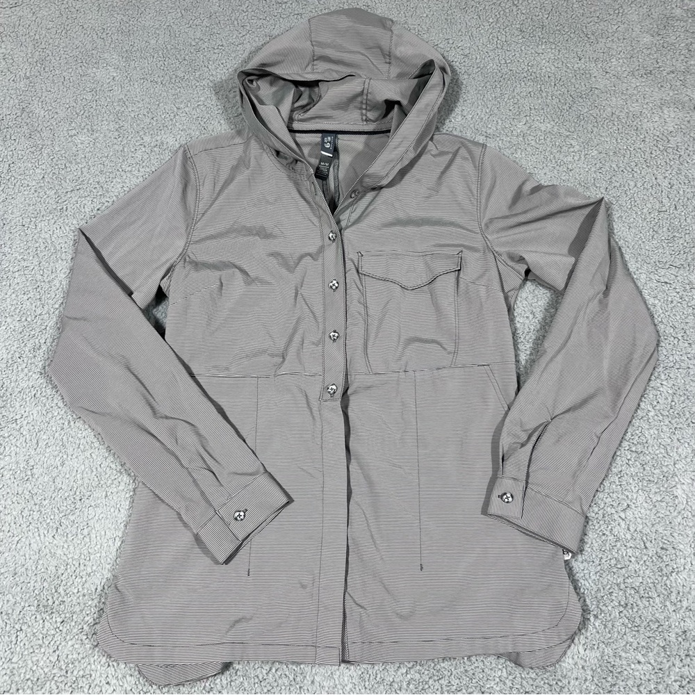 Mountain Hardwear lightweight hooded button front shirt Jacket Tunic M